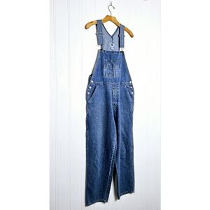 Austin Denim Overalls Womens Size M Washed Blue 100% Cotton Rigid